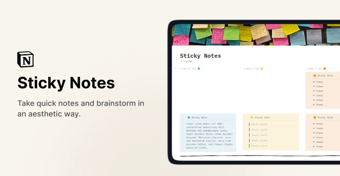 Sticky Notes Notion Template