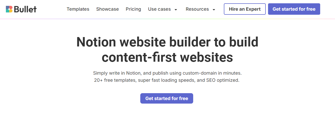 Bullet.so: A Notion website builder