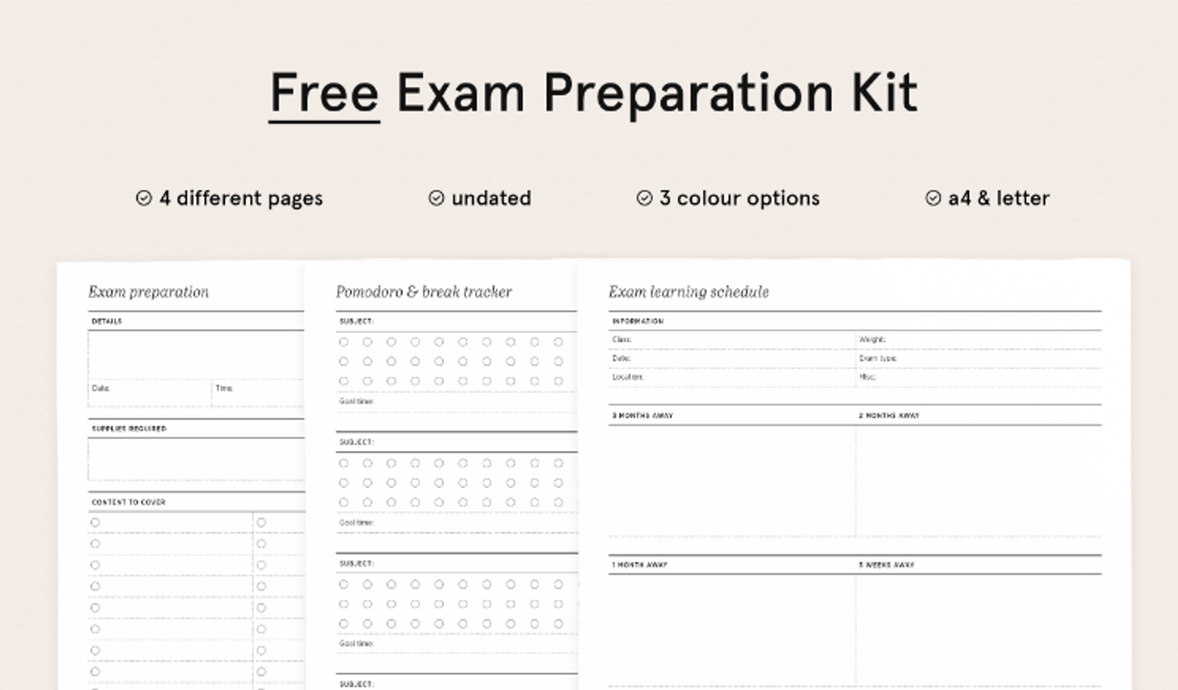 Exam Preparation & Revision Printables