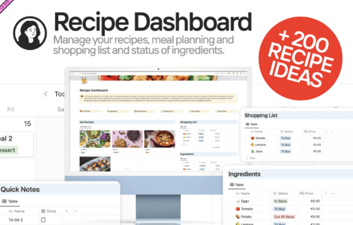 Recipe Dashboard Notion Template