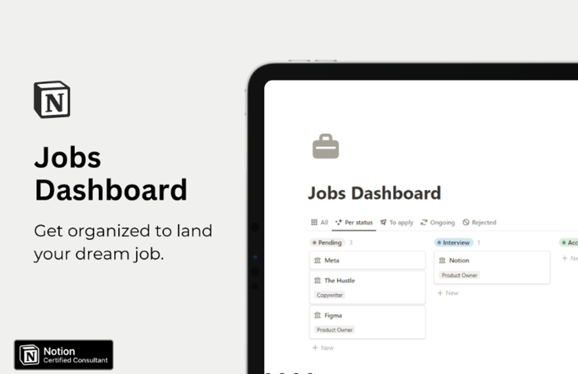 Jobs Dashboard Notion Template