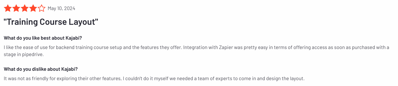 A review from kajabi user