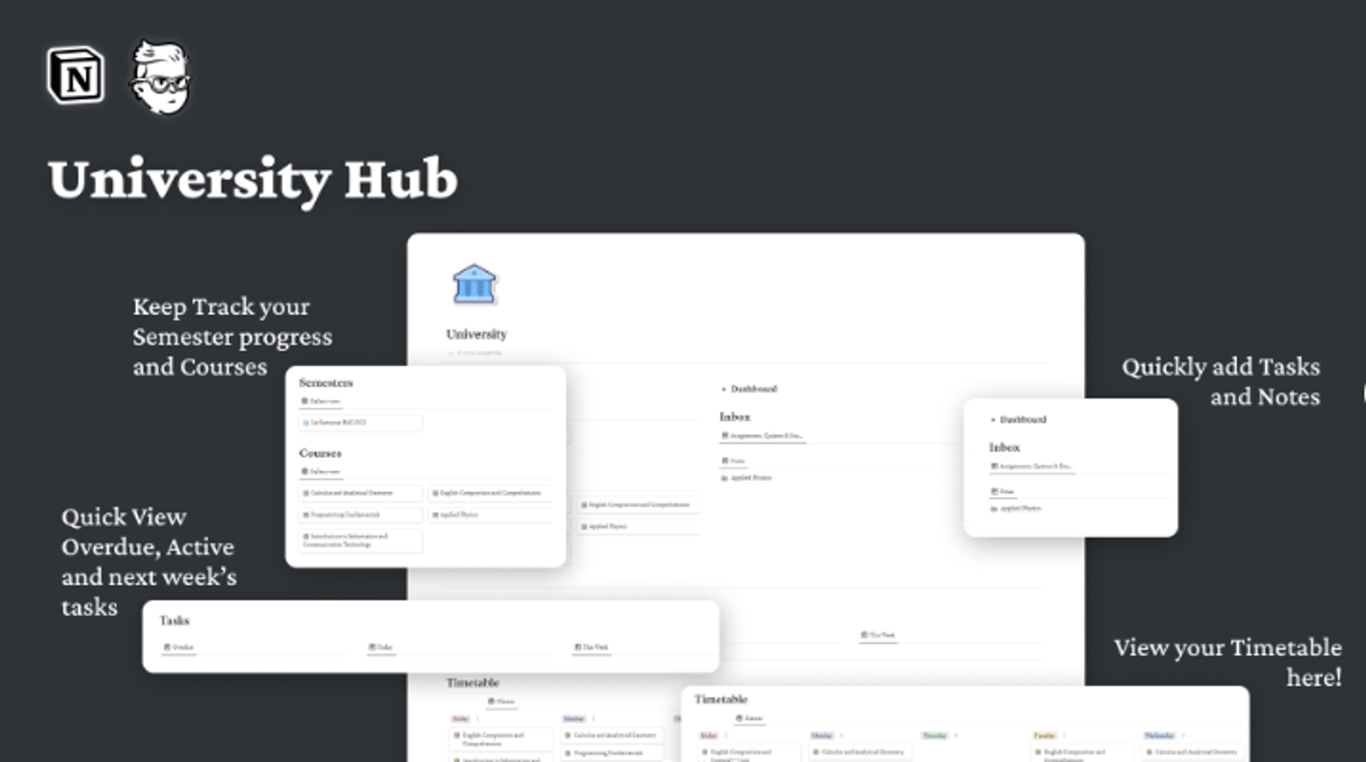 University Hub Notion Template