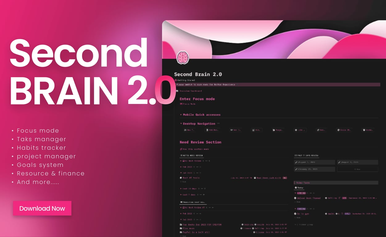 Second Brain 2.0 Template by OlsNotion