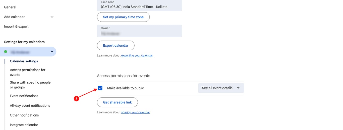 Making Calendar accessible