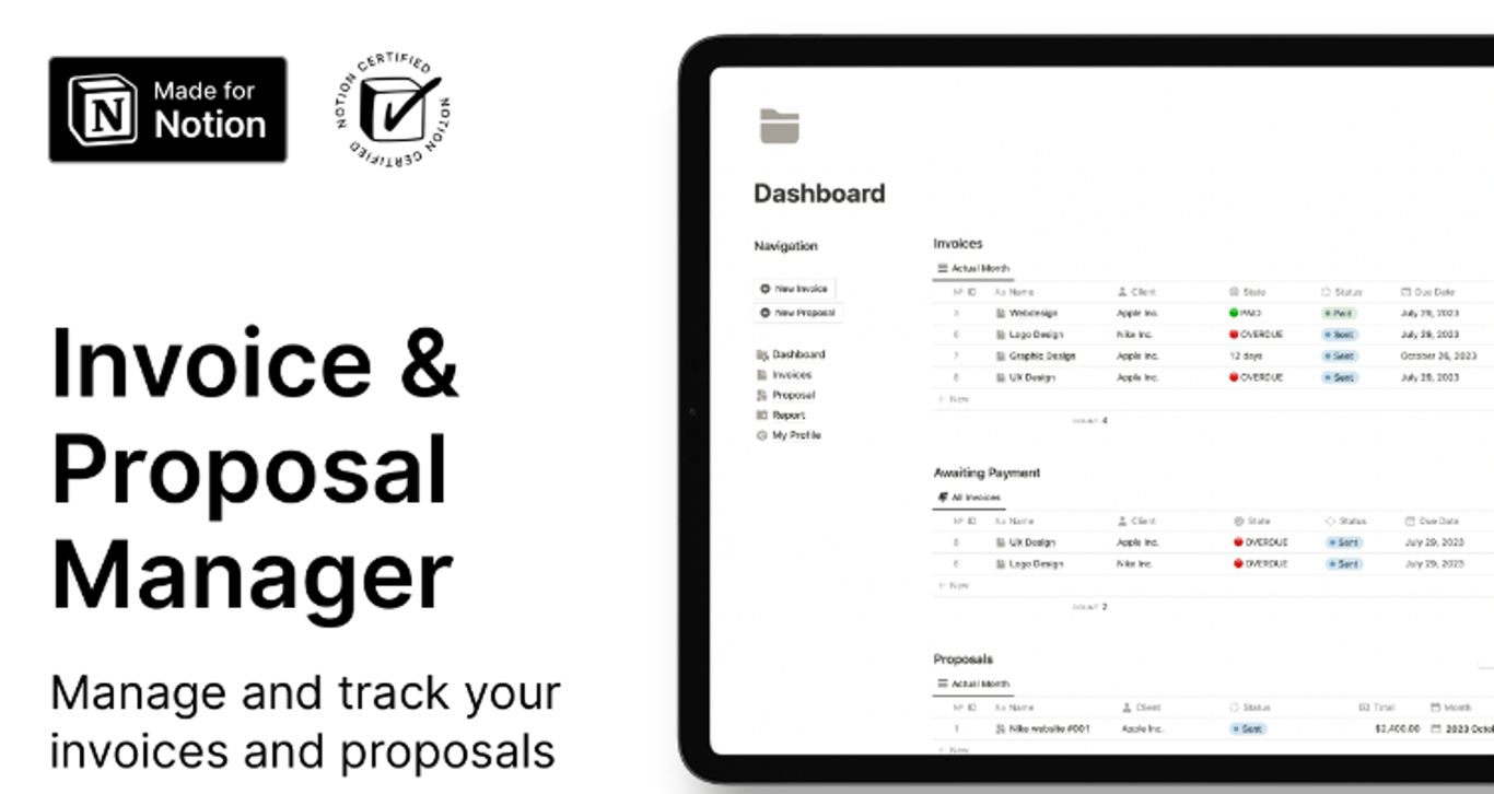 Notion Invoice and Proposal Manager