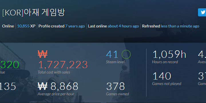 스팀에 쓴 돈과 시간! 한눈에 살펴 보자!