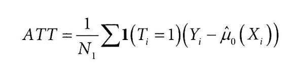 ATE에서 bias를 뺀 이상적인 효과를, ATT
