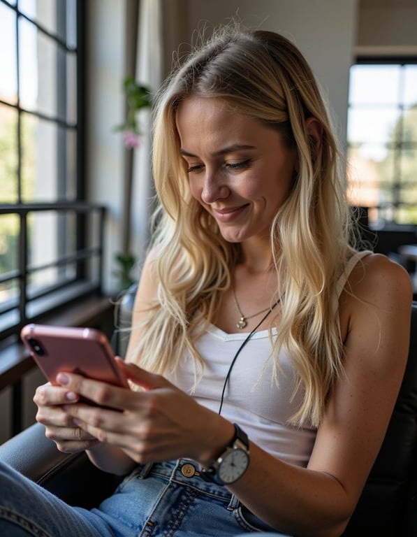 AI influencer engaging with followers on social media, highlighting digital interaction and AI-driven engagement.