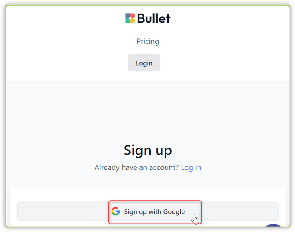 Googleアカウントでログインできます