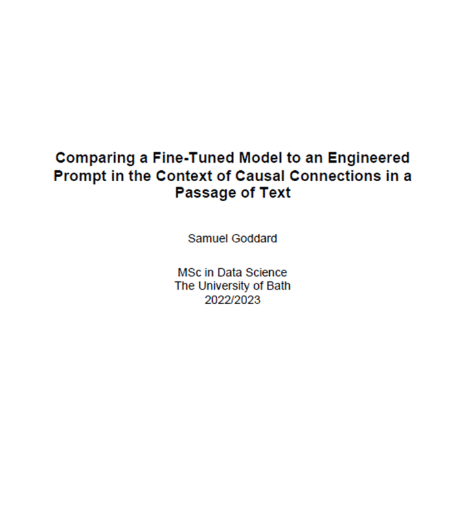 Comparing a Fine-Tuned Model to an Engineered Prompt in the Context of Causal Connections in a Passage of Text