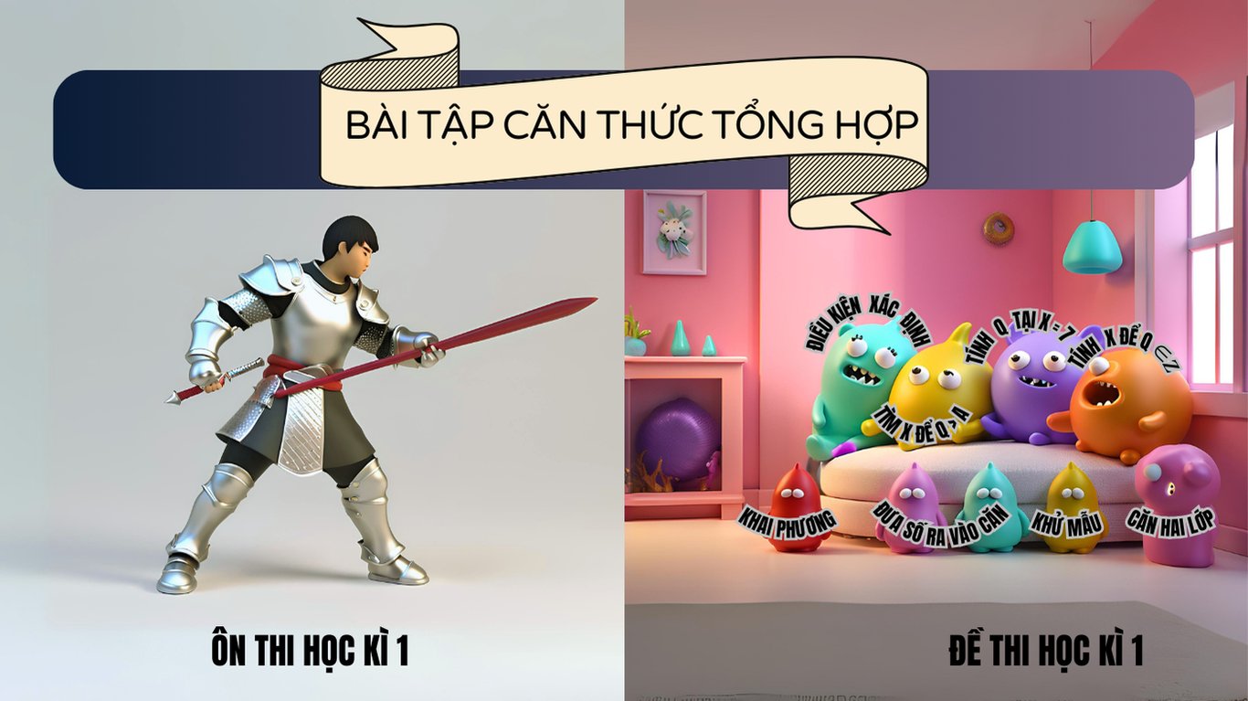 Bài Tập Căn thức Tổng Hợp Ôn Tập Học Kỳ 1 | Toán Lớp 9 | Toán Cô Diễm