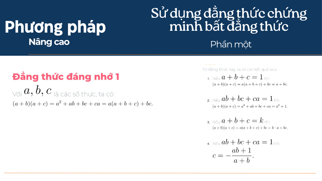 Sử Dụng Đẳng Thức Để Chứng Minh Bất Đẳng Thức (Phần 1)