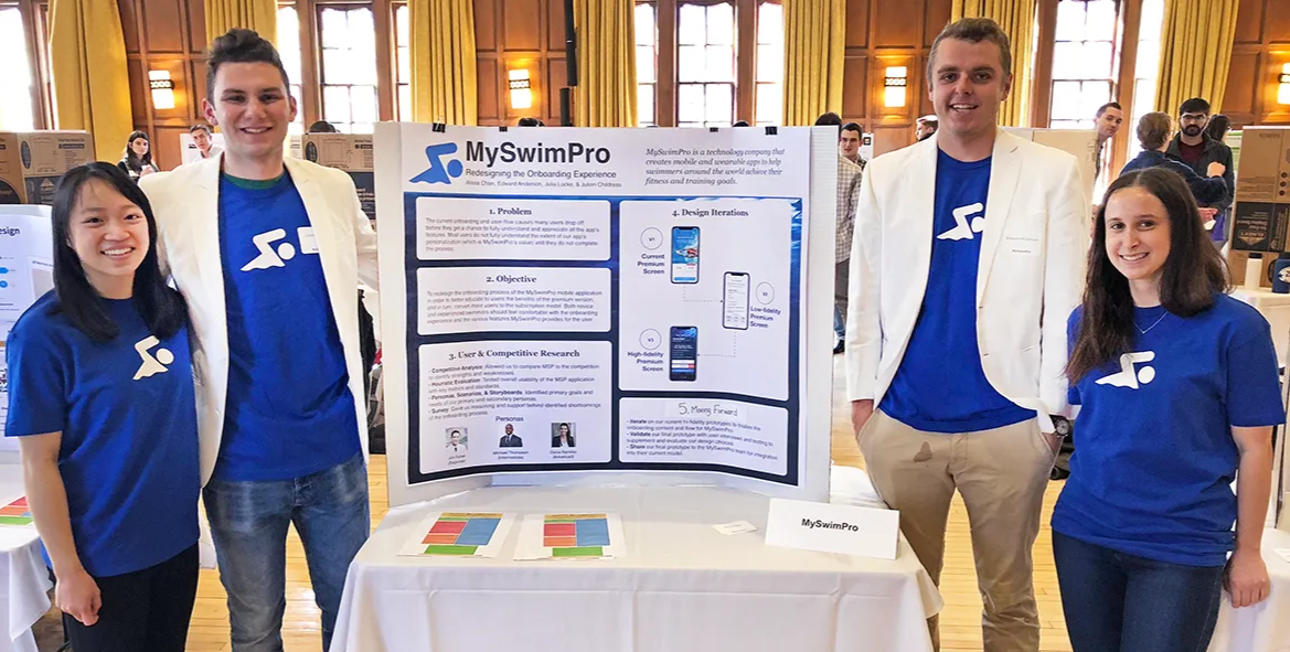 Me (left) with my team presenting our project during our university’s capstone project exhibition.