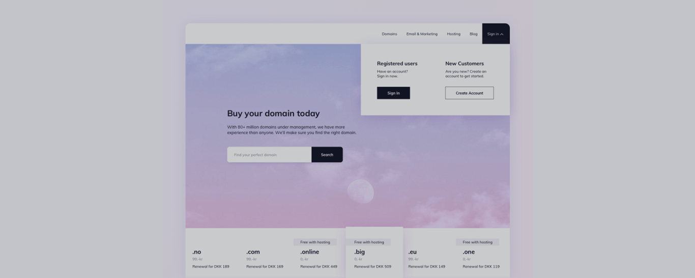 PROY90: Domain Site Landing Page