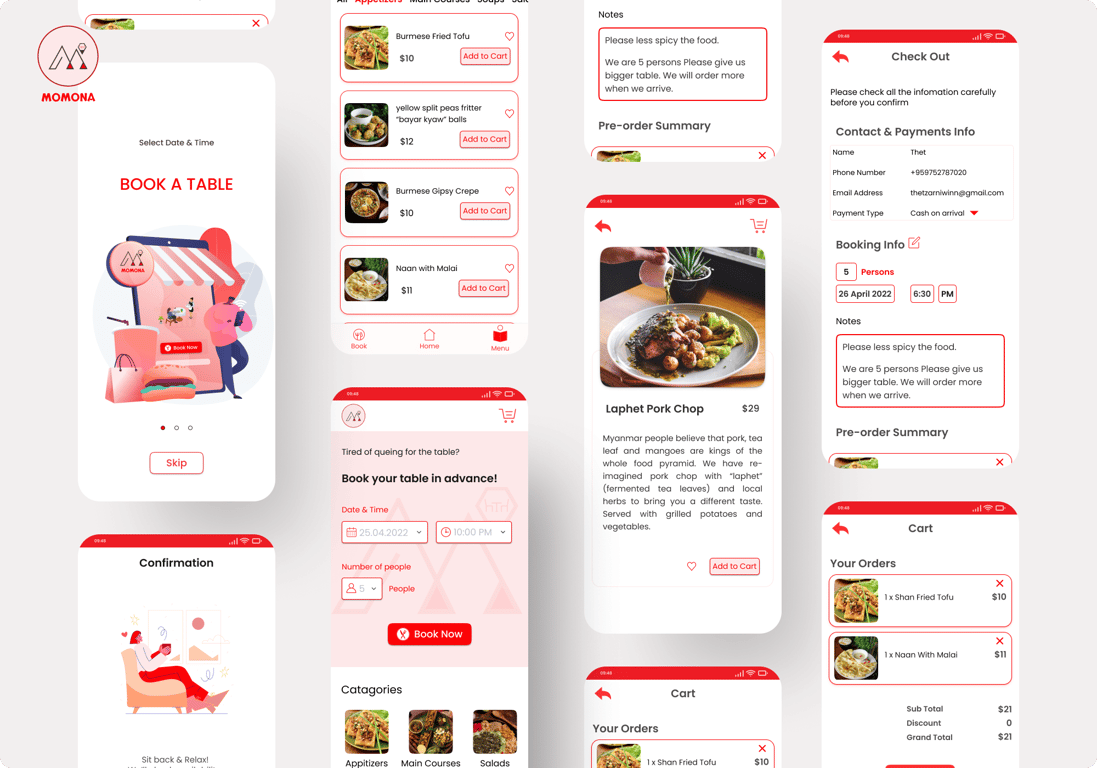 Momona | Booking Table & Pre-order Food App