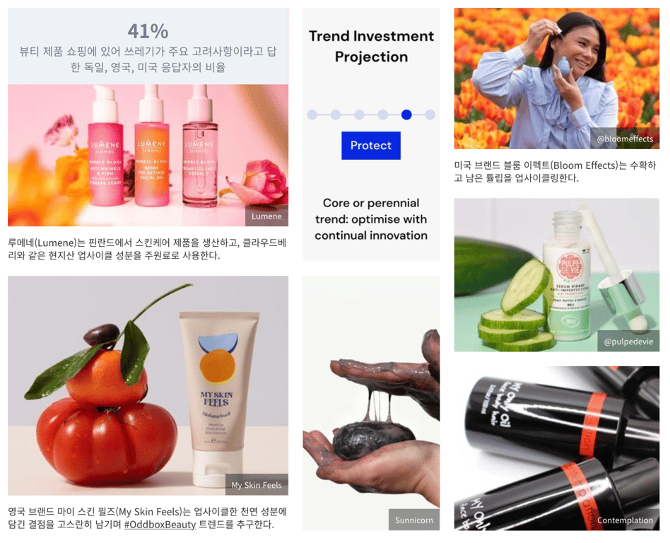 출처: WGSN 리포트 <바이어 브리핑 S/S 25 스킨케어> 중, 하단 브랜드