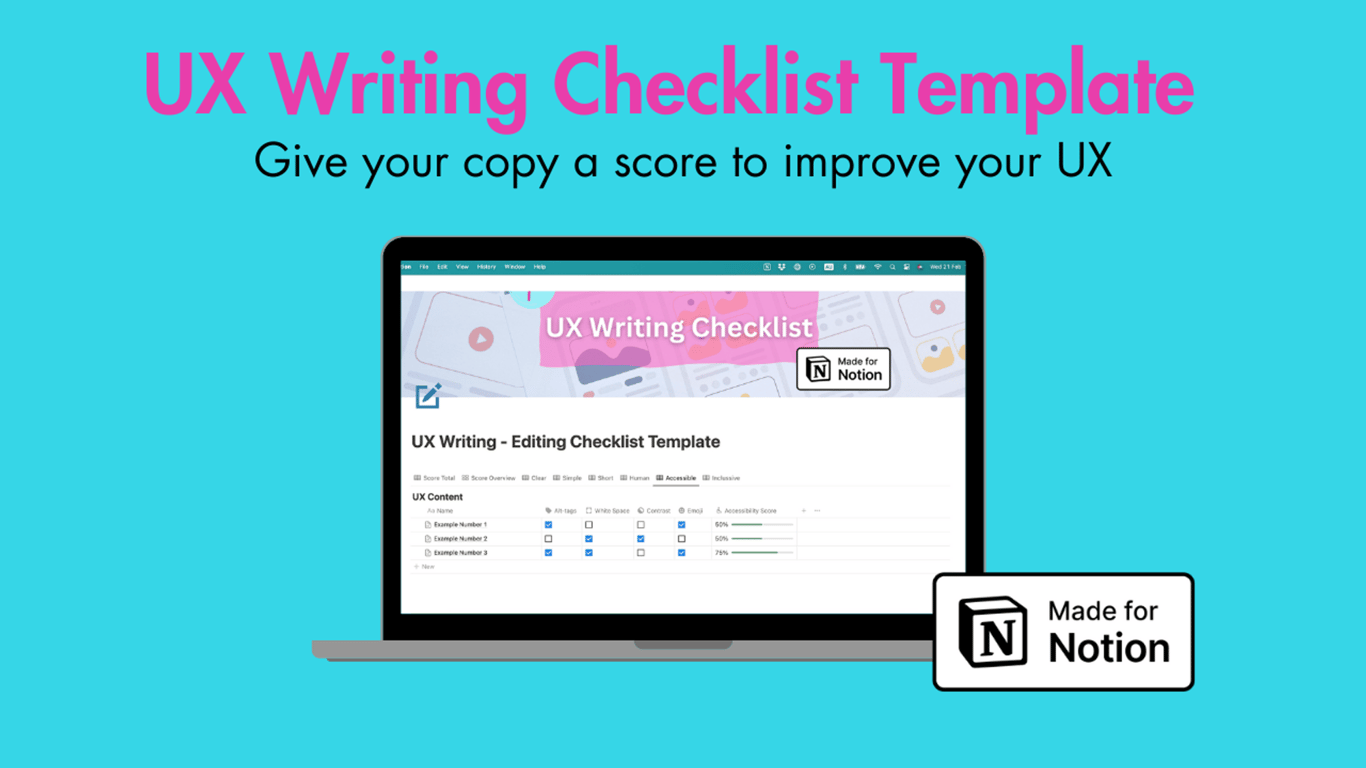 Taking my UX Writing Checklist To The Next Level With Notion