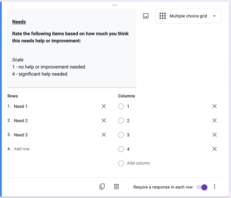 Voice of Customer Survey: Using a Multiple Choice Grid for Prioritization