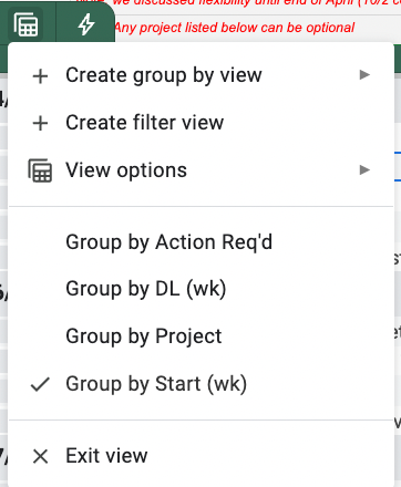 No more laundry list: review your timeline in your google sheets task management template