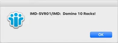 Meldung auf einem Notes 10 Client unter macOS