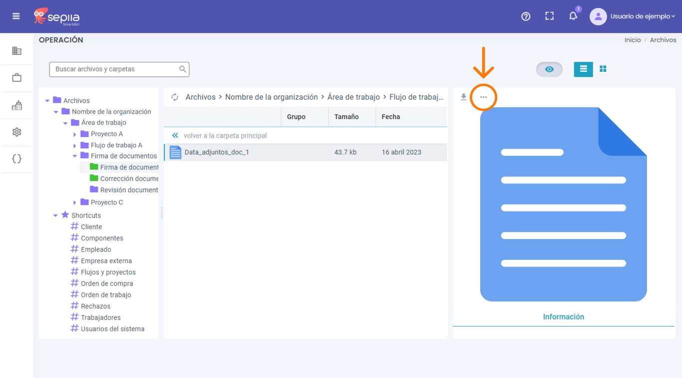 Forma de acceder a la trazabilidad del archivo.