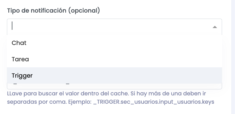 Opciones de redirección en la APP Sepiia al recibirse la notificación