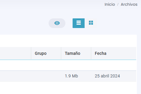 Presiona el ícono del ojo para mostrar y ocultar la vista previa de los archivos.
