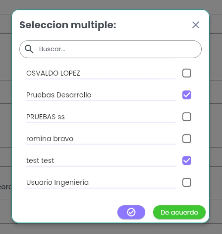 Campo tipo selección múltiple.