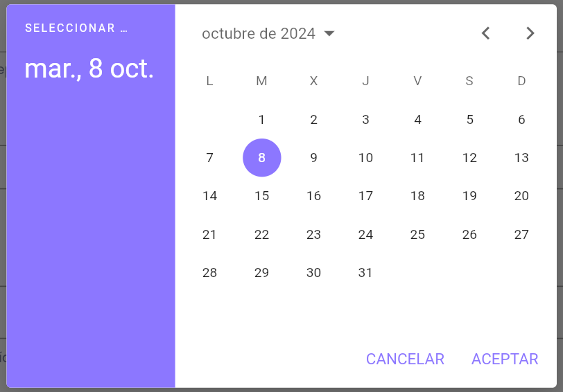 Campo tipo Fecha en un formulario