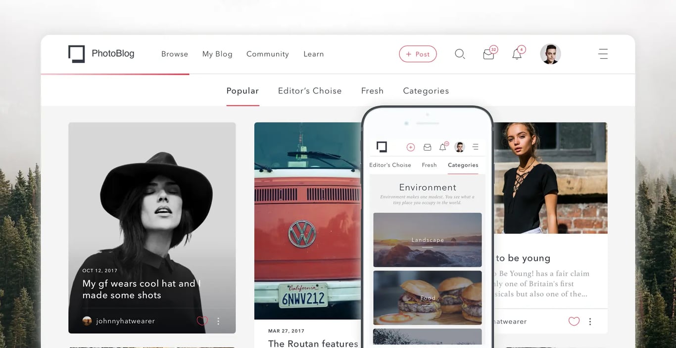 Viral content strategy for PhotoBlog