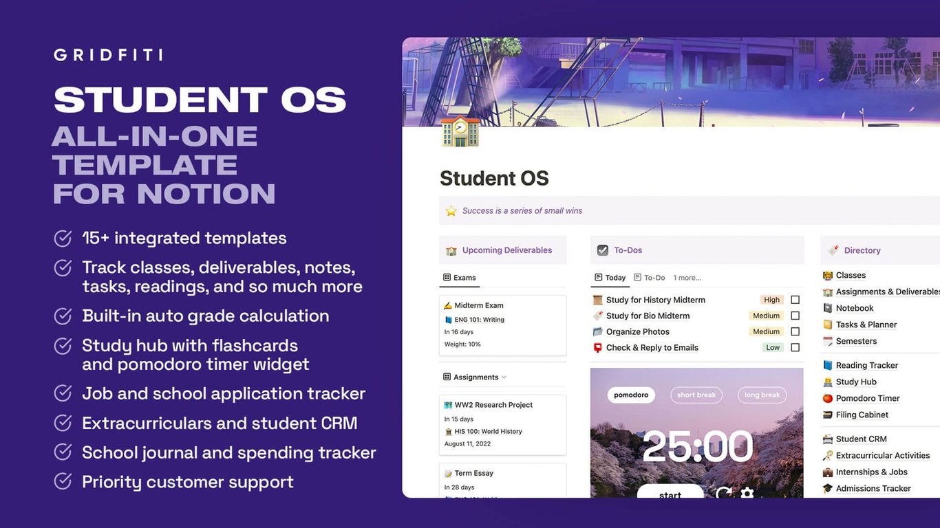 Student OS: All-in-One Notion Student Template