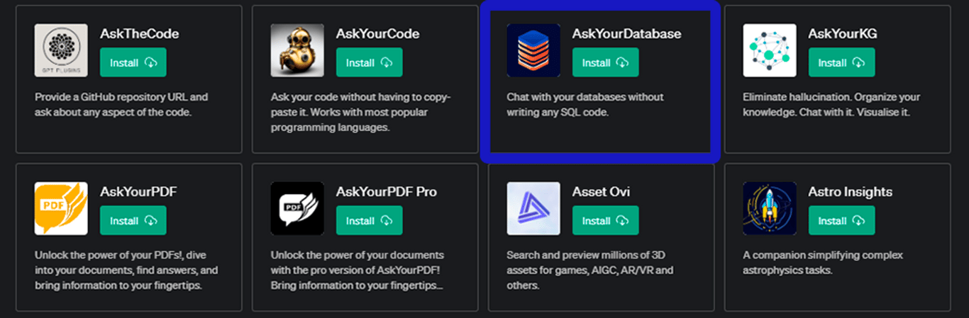 Plugin AskYourDatabase para ChatGPT: Tu solución de interacción con Bases de Datos