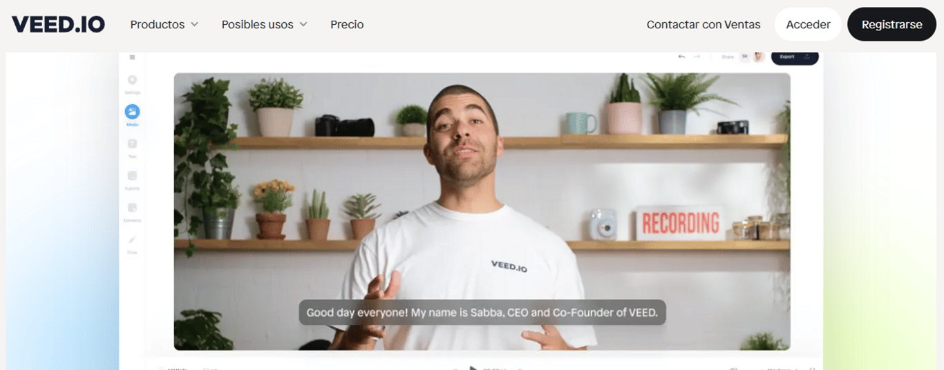 Veed: el editor de vídeo online para crear vídeos profesionales y atractivos