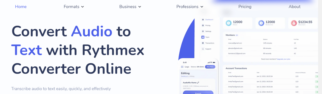 Rythmex: Tu solución eficaz para la transcripción de audio a texto