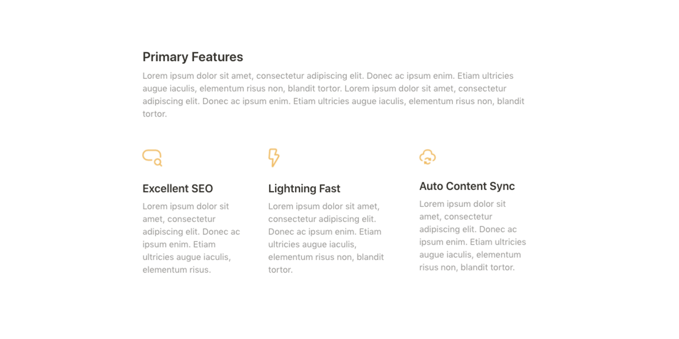 Features 3 col with intro