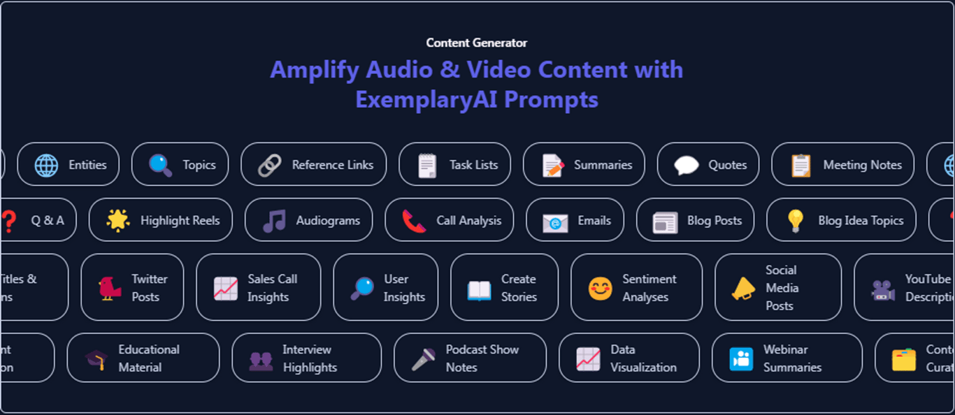 Exemplary.ai: Transforma audio y video en contenido atractivo con IA