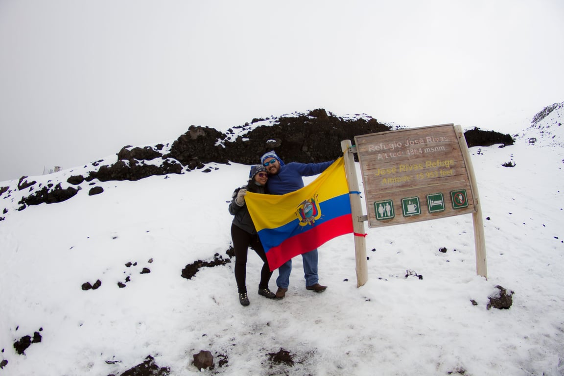 Cima Volcán Cotopaxi cubierta de nieve