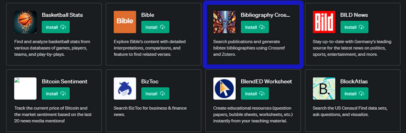 Plugin Bibliography Crossref para ChatGPT: Tu asistente de bibliografías