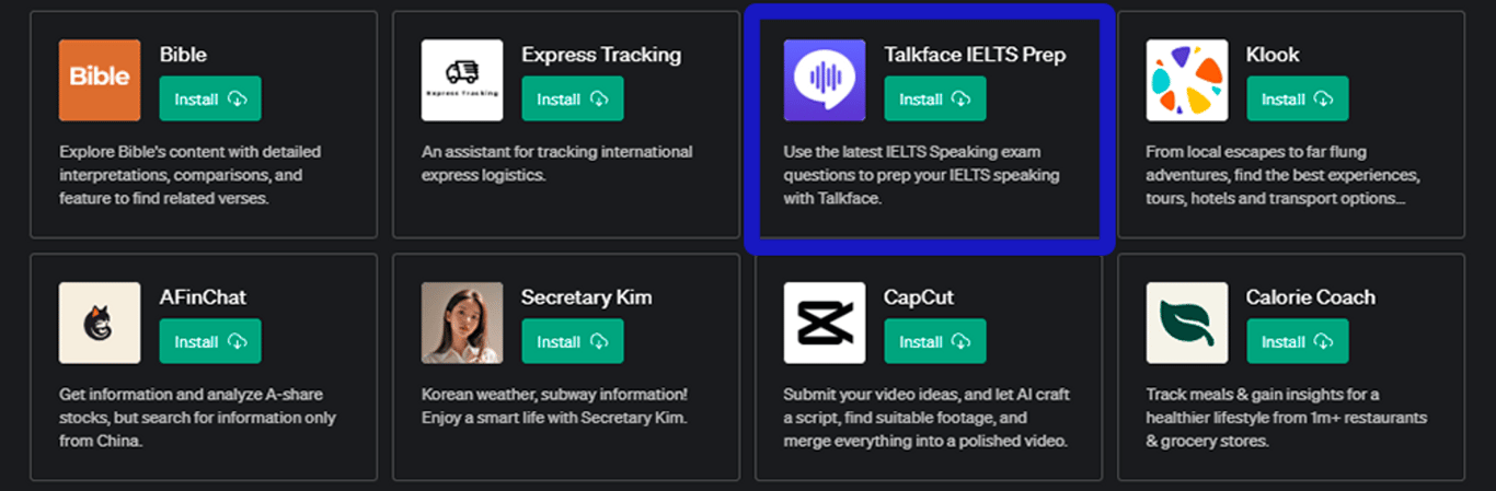 Plugin Talkface IELTS Prep: Tu Asistente para el IELTS