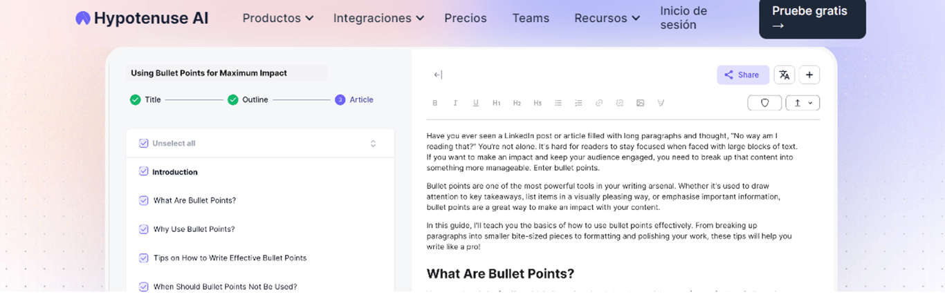 Hypotenuse AI: Revolucionando la Creación de Contenido con IA