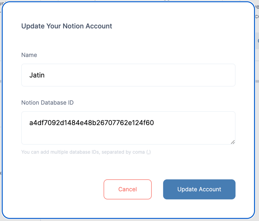 Setup Database ID on Nohooks