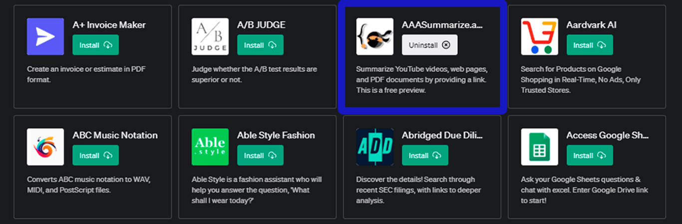 Plugin AAASummarize.app: Tu asistente de resumen en ChatGPT