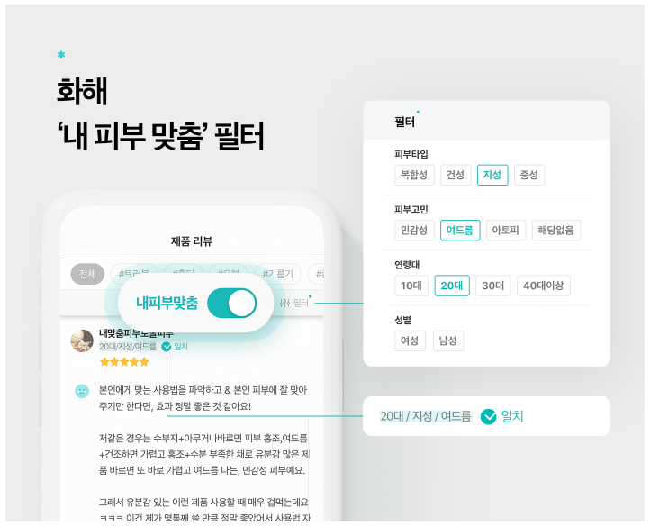화해 ‘내 피부 맞춤’필터