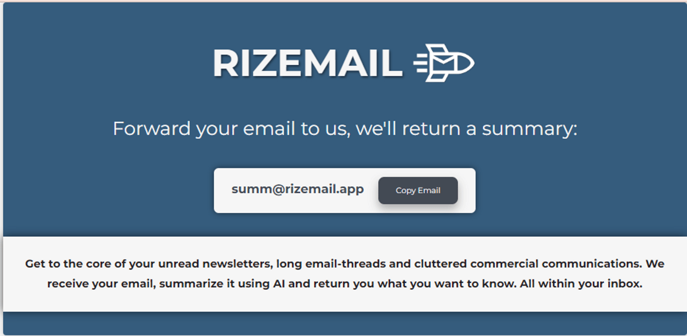 Rizemail: ¡Resume tus correos electrónicos al instante con IA!