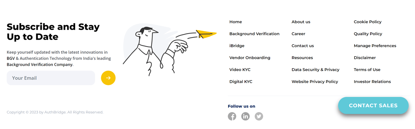Final footer links