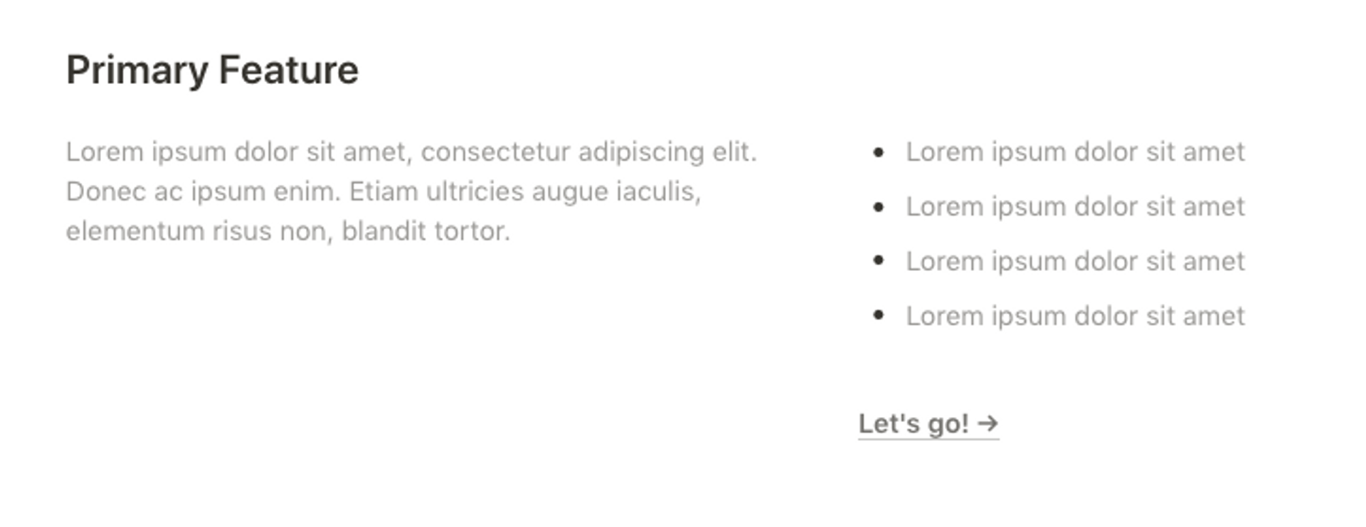 Section with bullet points