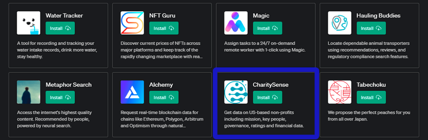 Plugin CharitySense para ChatGPT: ¿La IA al servicio de la caridad?