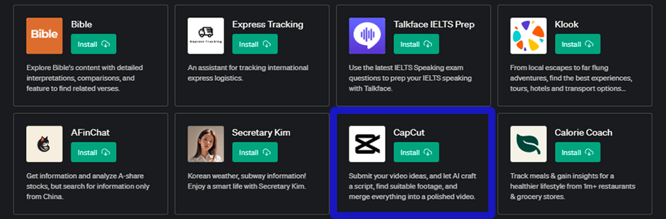 Plugin CapCut para ChatGPT: Inteligencia artificial y edición de video