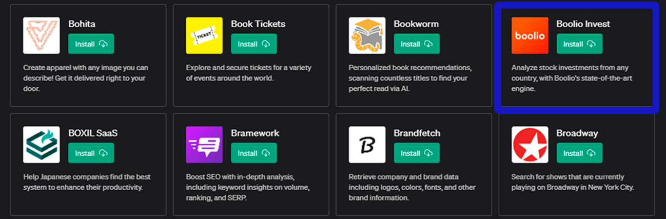 Plugin Boolio Invest para ChatGPT: Tu asistente de inversión personalizado